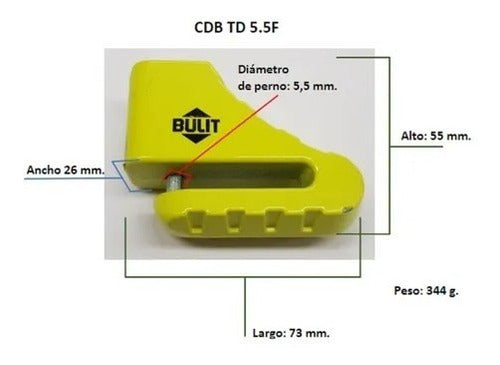 Traba De Discos Freno Moto Bulit De 5.5mm Con Funda 2 Llaves 2