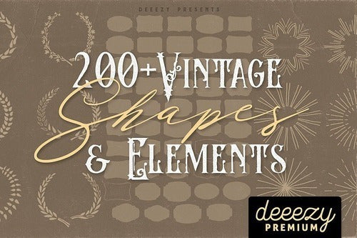 200 Elementos Vintage. Formas Para Diseñar. Sublimar 0