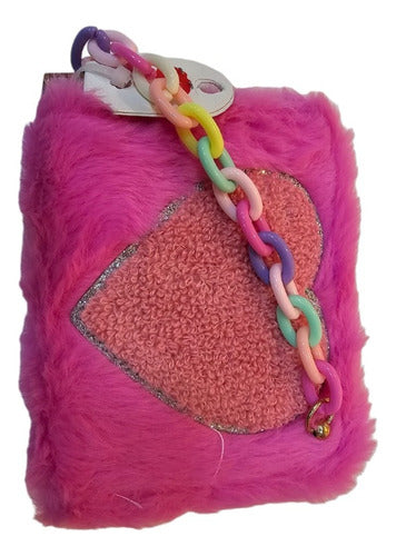 Las Lolas Plush Coin Purse with Pom-Pom and Zipper 2