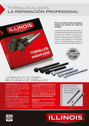 Bulones Cylinder Head Bolts Illinois for Corsa Celta 1.4 G3 4