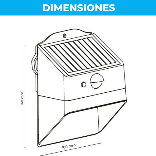 Litex Aplique Pared Led Solar Fotocelula Sensor Movimiento 220lm 1