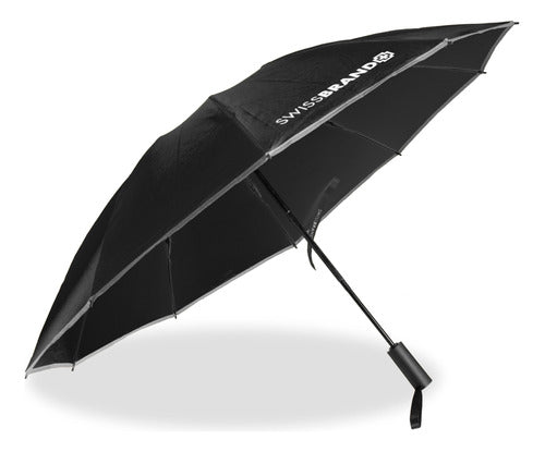 Swissbrand Large Automatic Umbrella Reinforced Black 0