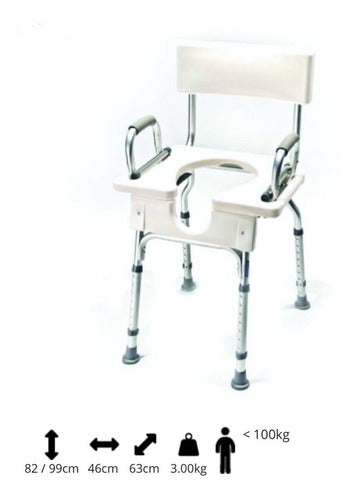 Massuar Shower Chair Toilet Elevation with Backrest 2