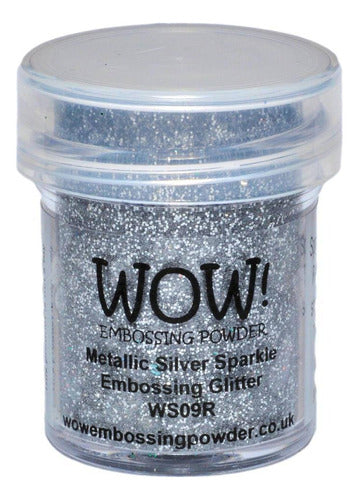 Scrapbook Wow Polvo Embossing 15 Ml Plata Metalico Sparkle 0