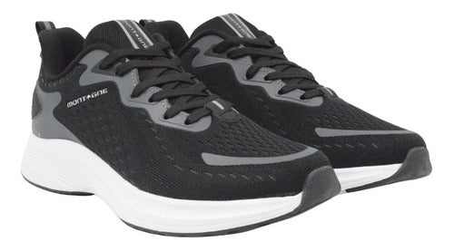 Montagne Dynamic Running Shoes for Men - Black and White 4