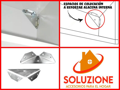 Soluzione Zinc Plated Corner Brackets for Cabinets - 50 Units 5