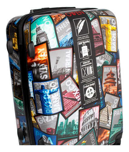 OWEN Travel Suitcase Large Printed Hard OW40006 28'' 3c 9