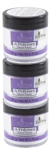 Kit 3 Polimeros Polvo Acrilico Ezflow Uñas Acrilicas X 21 Gr 2