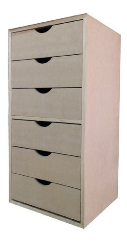 Borghi Economic Drawer Unit with 6 Drawers MDF Crudo 0