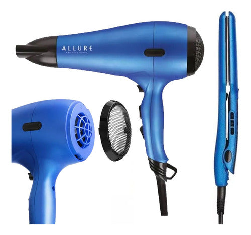 Allure Professional Hair Straightener Combo: Plancha Profesional Pelo Alisado + Secador 3c 3