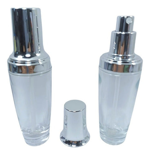 Frasco Para Perfume De 50ml Con Spray Plata (4 Unidades) 0