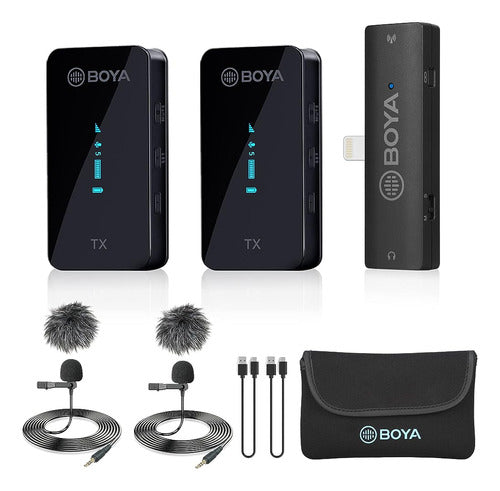 Boya By-xm6 S4 Wireless Lavaler Lapel Microphone Para iPhone 0