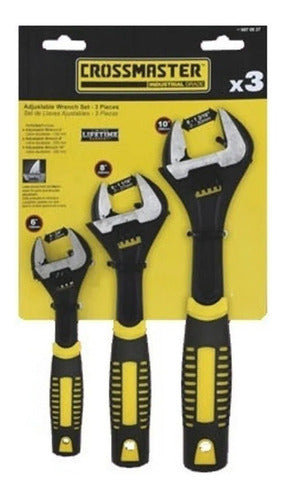 Crossmaster Adjustable Wrench Set 3 Pieces Comfort Grip 4