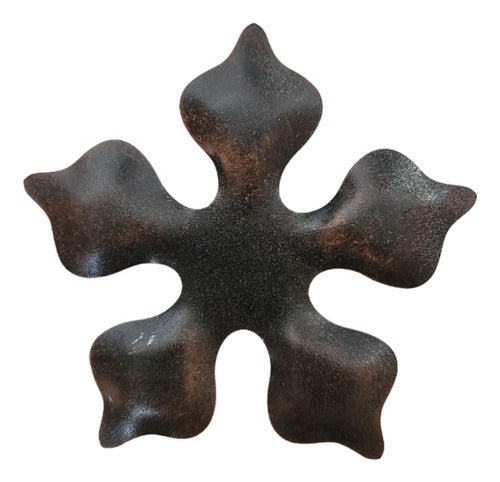 Hierro y Barro Caiobá Flower with 5 Leaves (9.5x9.1cm) - Iron Flowers - Set of 2 0