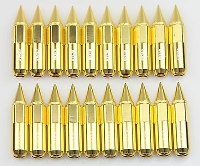 Nuevo 20pcs M12x1.5 Amarillo Racing Ruedas 60mm Tuercas Para 1