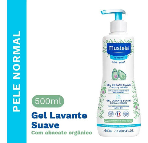 Kit C/ 2 Gel Lavante Mustela Bébé Suave Corpo E Cabelo 500ml 4