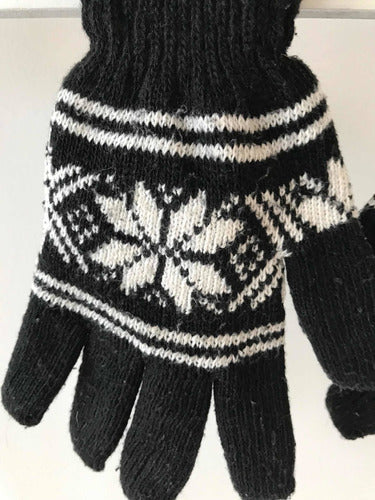 Guantes De Lana Mujer Diseño Alpino Abrigados 1