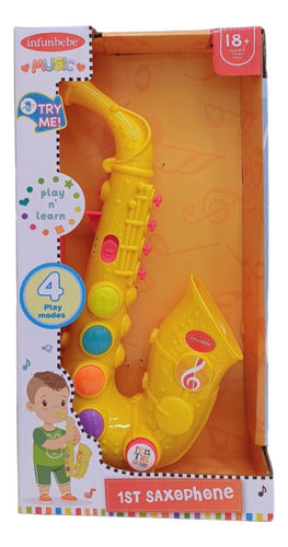 Infunbebe Musical Instrument Toy Saxophone with Light and Sound 3