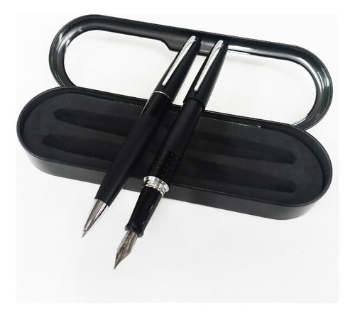 Pilot Mr Metropolitan Black Fountain Pen and Ballpoint Set from Japan 3