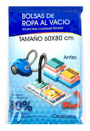 Bolsa Al Vacío 60 X 80 Guarda Ropa Aspiradora Espacio Viaje 0