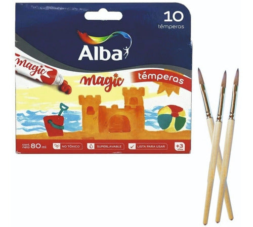 Alba Kit Dibujo 13 Articulos Temperas Arte Set Escolar 0