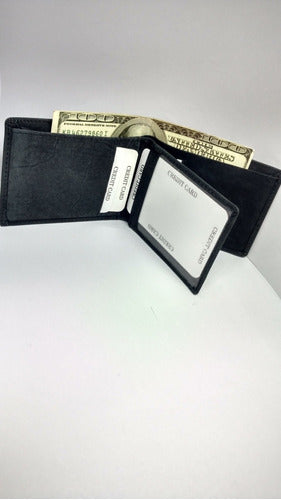 Compact Leather Mini Wallet - Ideal for Pocket - 7.5x10cm - Black 1