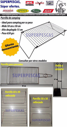 Parrilla Para Camping 30x50 Liviana, Patas Plegables, Oferta 1