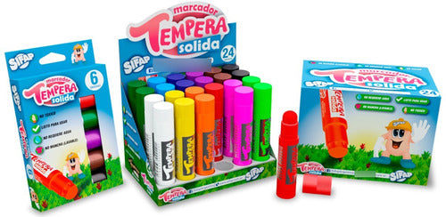 Sifap Tempera Solida Combo Box of 24 Units + 6 Pastels 3