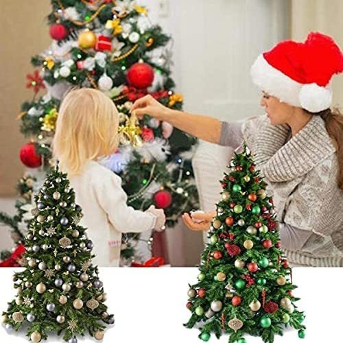 25 Bolas Arbol De Navidad Yeooyoor Verde/blanco/plateado 6cm 4