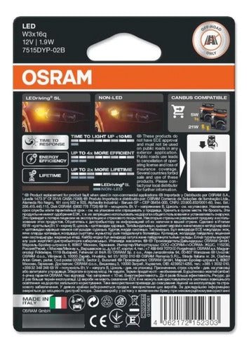 Osram Par De Lamparas Led W21/5W 6000K 1