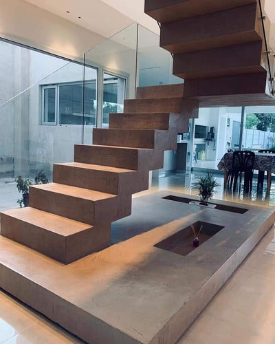 Luxur Escalera De Cemento Alisado Microcemento Revestimiento Piso 7