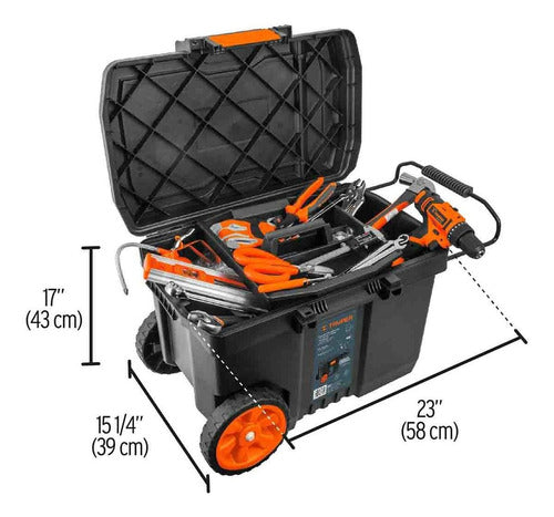 Truper Tool Box 23 Inch with Wheels and Telescopic Handle 1