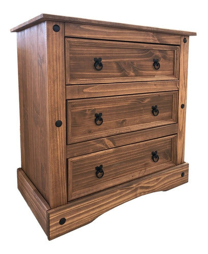 RIPKE Comfortable 3-Drawer Solid Wood Chest 0