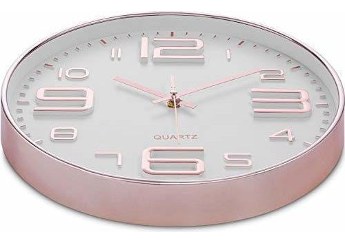 Bernhard Productos Reloj De Pared De Oro Rosa De 12 Pulgadas 3