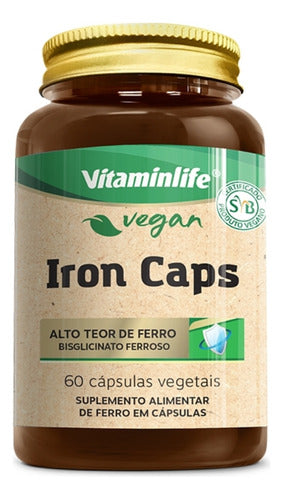 VitaminLife Vegan Iron 300mg (60 Capsules) 1 Per Day 1