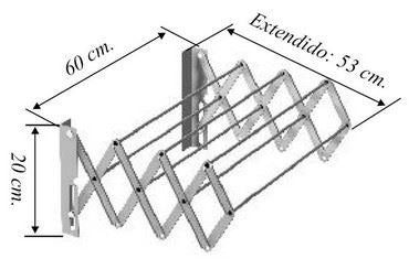 Tendedero Extensible 7 Varillas 60cm     Sabelcort  010061 1