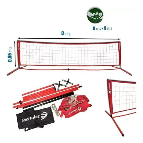 Sportable Juego Fútbol Tenis 3 Mts De PVC Cancha 8x3 Mts 4