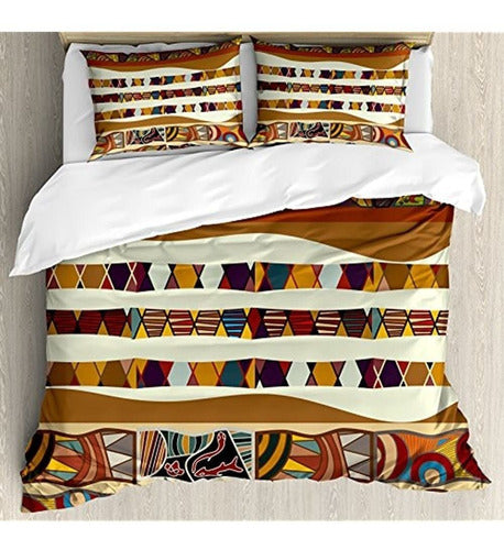 Ambesonne Tribal Duvet Cover Set, Traditional Folk 0