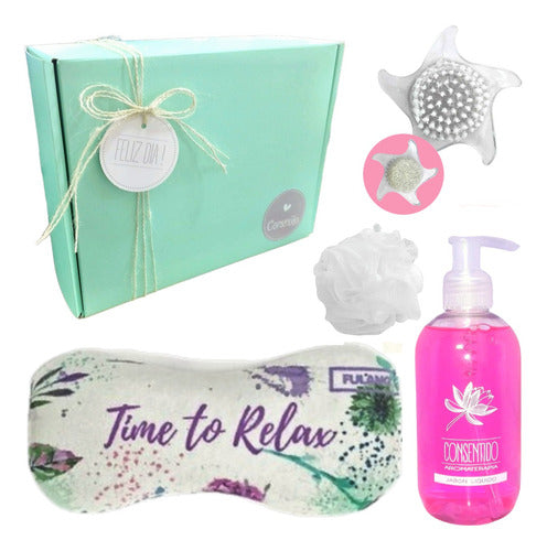 Relaxing Rose Aroma Gift Box - Spa Kit for a Blissful Day - Aroma Relax Caja Regalo Box Rosas Kit Set Spa N31 Feliz Día