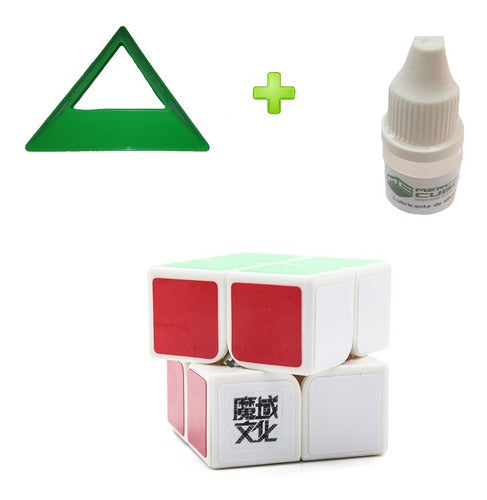 Moyu Cubo Rubik 2x2x2 Lingpo Original + Base + Lubricant 1