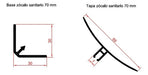 DisDec Sanitary Baseboard Flex PVC + White Base 70mm X 2 Mts Long 2