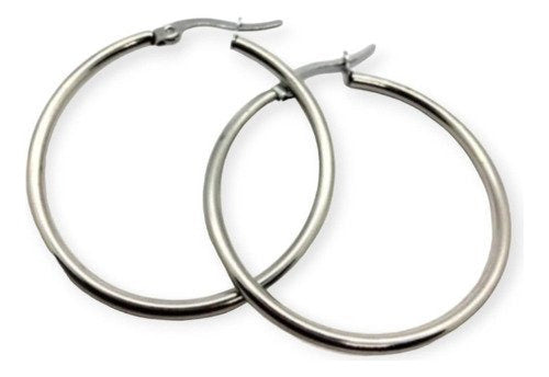 JPM Simple Silver Hoop Earrings - 5cm 0