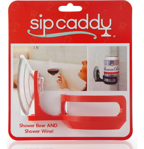 Sipcaddy Bath   Shower Portavasos Portátil Ventosa Rojo 1