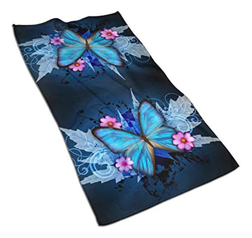 ~? Dujiea Blue Butterfly Flower Toallas Para Platos De Cocin 1