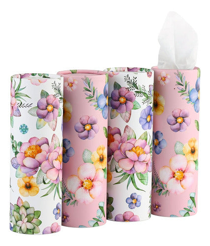 Winoo Disposable Tissue Box for Car - 4 Units in Pink 0