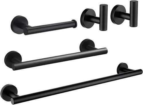 Ushower Matte Black Bathroom Accessories Set - 5 Piece 0