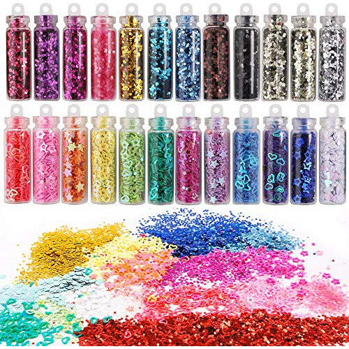 Holicolor 110pcs Slime Making Supplies Kit, Slime Add Ins, Slime Accessories, Glitter, Foam Balls, Fishbowl Beads, Glitter Sequins, Shells, Candy Slime Charms, Cups For Slime Party 2