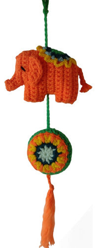 Elephant and Mandala Crochet Pendant 1