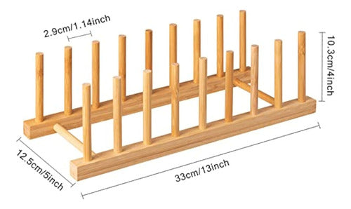 Generic Bamboo Plate Rack, Support 1