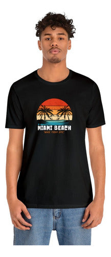 Premium Combed Cotton Miami Beach Casual T-Shirts 1